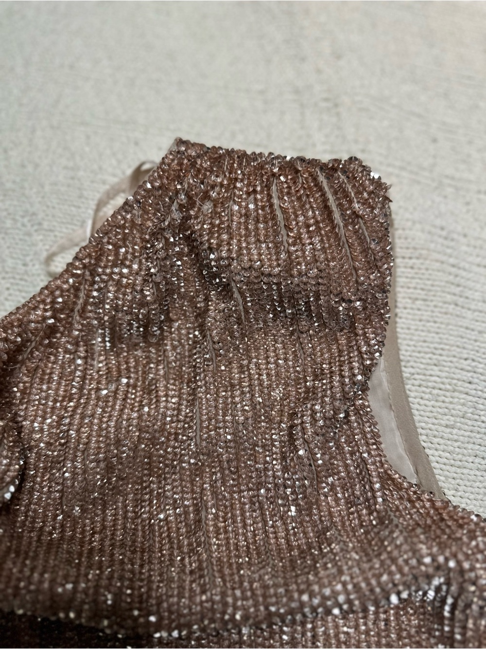 Retrofete Taupe Sequin Dress Sz M - Picture 10 of 13